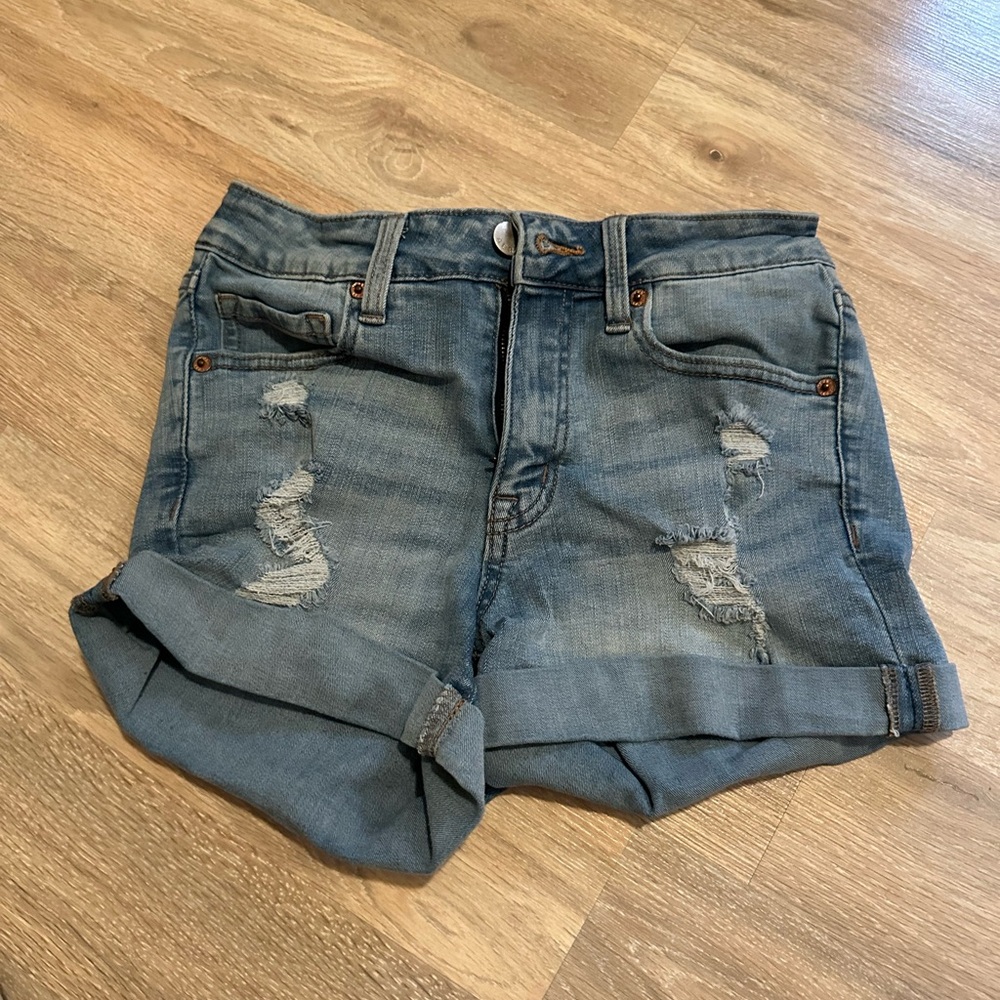 Aeropostale Blue Distressed Jean Shorts